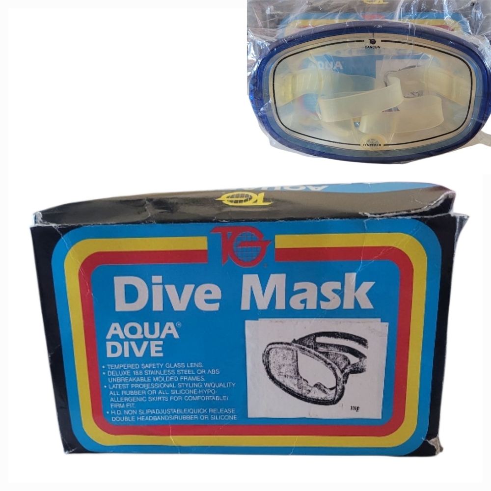 New Vintage TG Sports Dive Mask Blue Aquadive